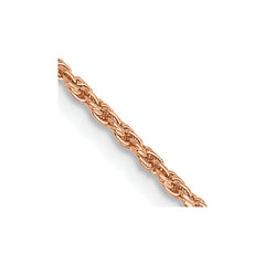 14K Rose Gold 24 inch 1.5mm Diamond-cut Man Made Rope with Lobster Clasp Chain