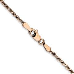 14K Rose Gold 20 inch 1.8mm Diamond-cut Man Made Rope with Lobster Clasp Chain