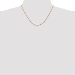14K Rose Gold 18 inch 1.8mm Diamond-cut Man Made Rope with Lobster Clasp Chain