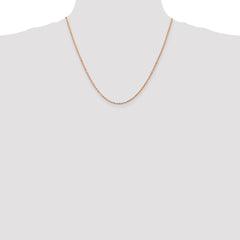 14K Rose Gold 20 inch 1.8mm Diamond-cut Man Made Rope with Lobster Clasp Chain