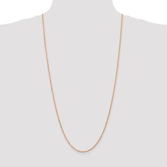 14K Rose Gold 30 inch 1.8mm Diamond-cut Man Made Rope with Lobster Clasp Chain