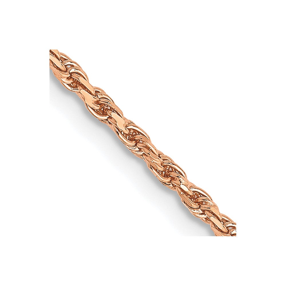 14K Rose Gold 24 inch 1.8mm Diamond-cut Man Made Rope with Lobster Clasp Chain