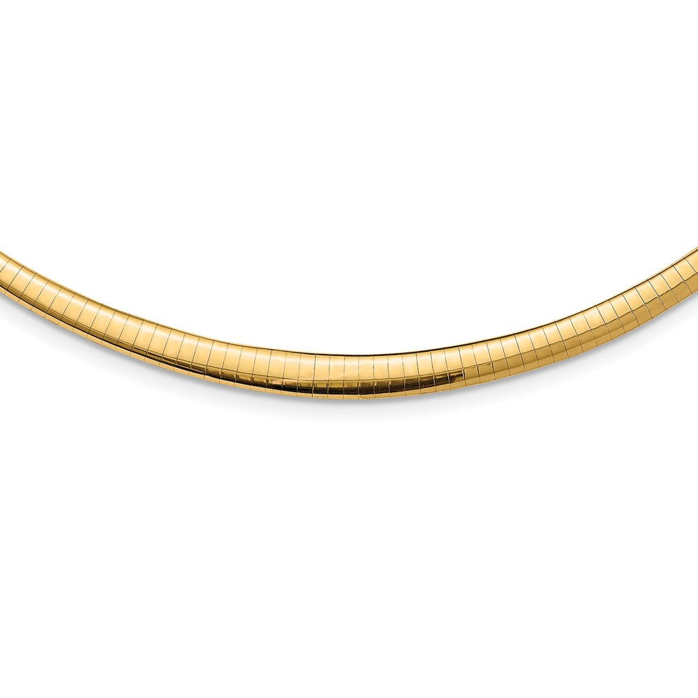 14k with White Rhodium 3.00-6.00mm Graduated Reversible 16 inch Omega Necklace