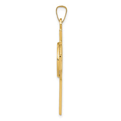 14k Cross w/St Anthony Medal Pendant