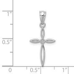 14k White Gold Passion Cross Charm - 2