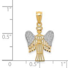 14k w/Rhodium Angel Pendant - 3