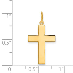 14k Polished Cross Pendant - 14