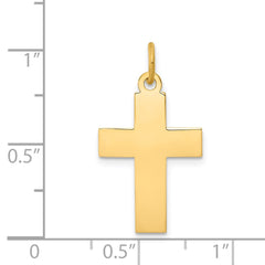 14k Polished Cross Pendant - 18