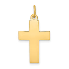 14k Polished Cross Pendant - 18