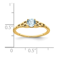 14K Aquamarine Celtic Knot Ring