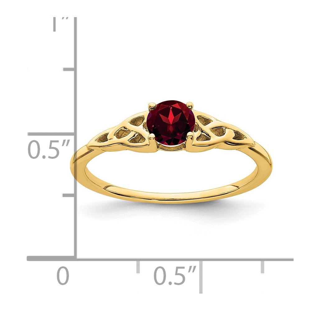 14K Garnet Celtic Knot Ring