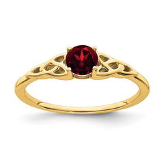 14K Garnet Celtic Knot Ring