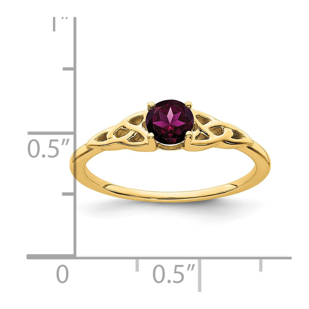 14K Rhodolite Garnet Celtic Knot Ring