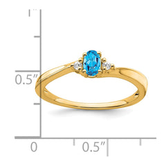 14K Blue Topaz and Diamond Ring