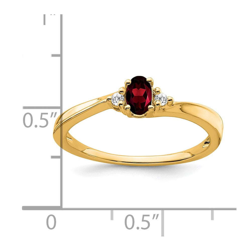 14K Garnet and Diamond Ring