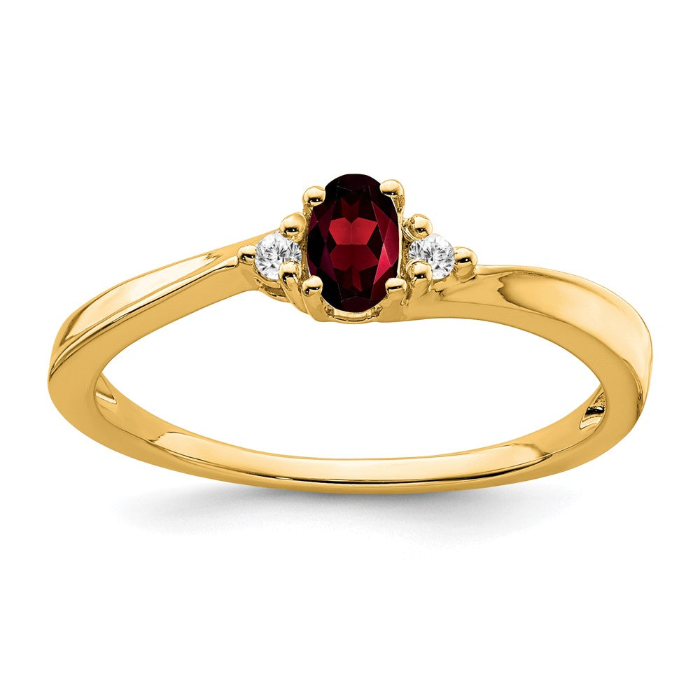 14K Garnet and Diamond Ring