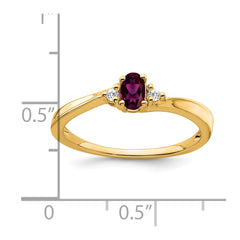 14K Rhodolite Garnet and Diamond Ring