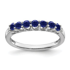 Sterling Silver Rhodium-plated Created Sapphire and Diamond Ring - 24
