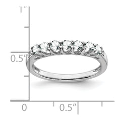 14k White Gold White Topaz and Diamond 7-stone Ring