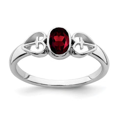 Sterling Silver Rhodium-plated Garnet Ring - 32
