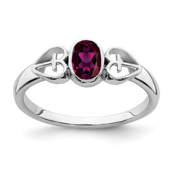 Sterling Silver Rhodium-plated Rhodolite Garnet Ring - 3