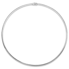 14k Two-tone 3mm Reversible White and Yellow 18 inch Domed Omega Necklace