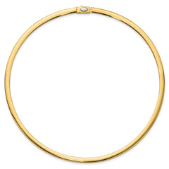 14k Two-tone 5mm Reversible White and Yellow 18 inch Domed Omega Necklace
