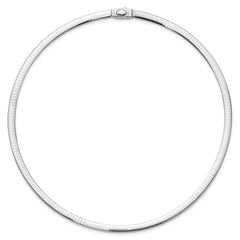 14k Two-tone 5mm Reversible White and Yellow 18 inch Domed Omega Necklace