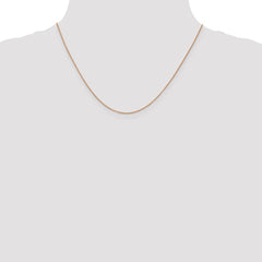 14K Rose Gold 18 inch .7mm Box Link with Lobster Clasp Chain