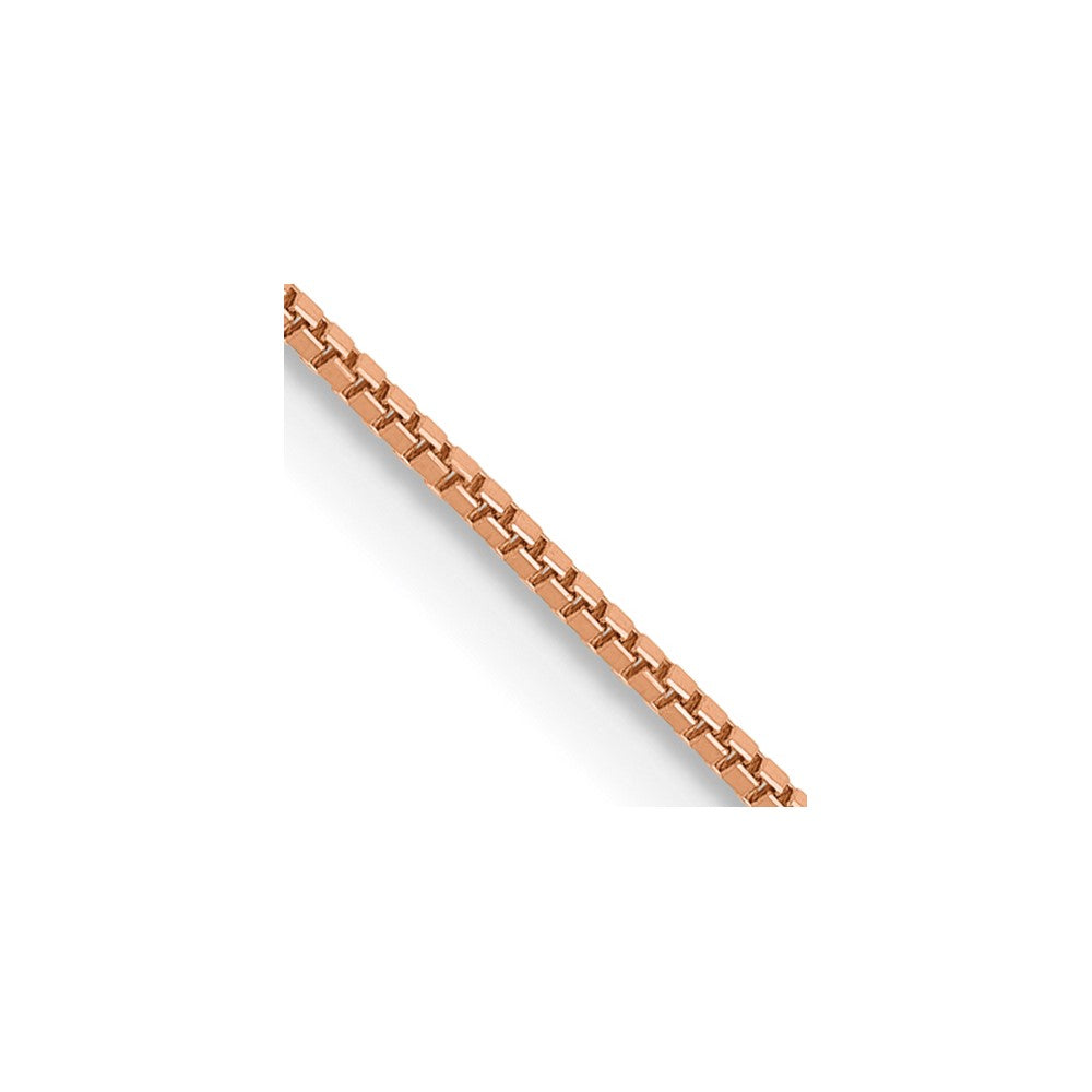 14K Rose Gold 18 inch .7mm Box Link with Lobster Clasp Chain