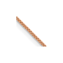 14K Rose Gold 22 inch .7mm Box Link with Lobster Clasp Chain