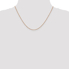 14K Rose Gold 18 inch .9mm Box Link with Lobster Clasp Chain