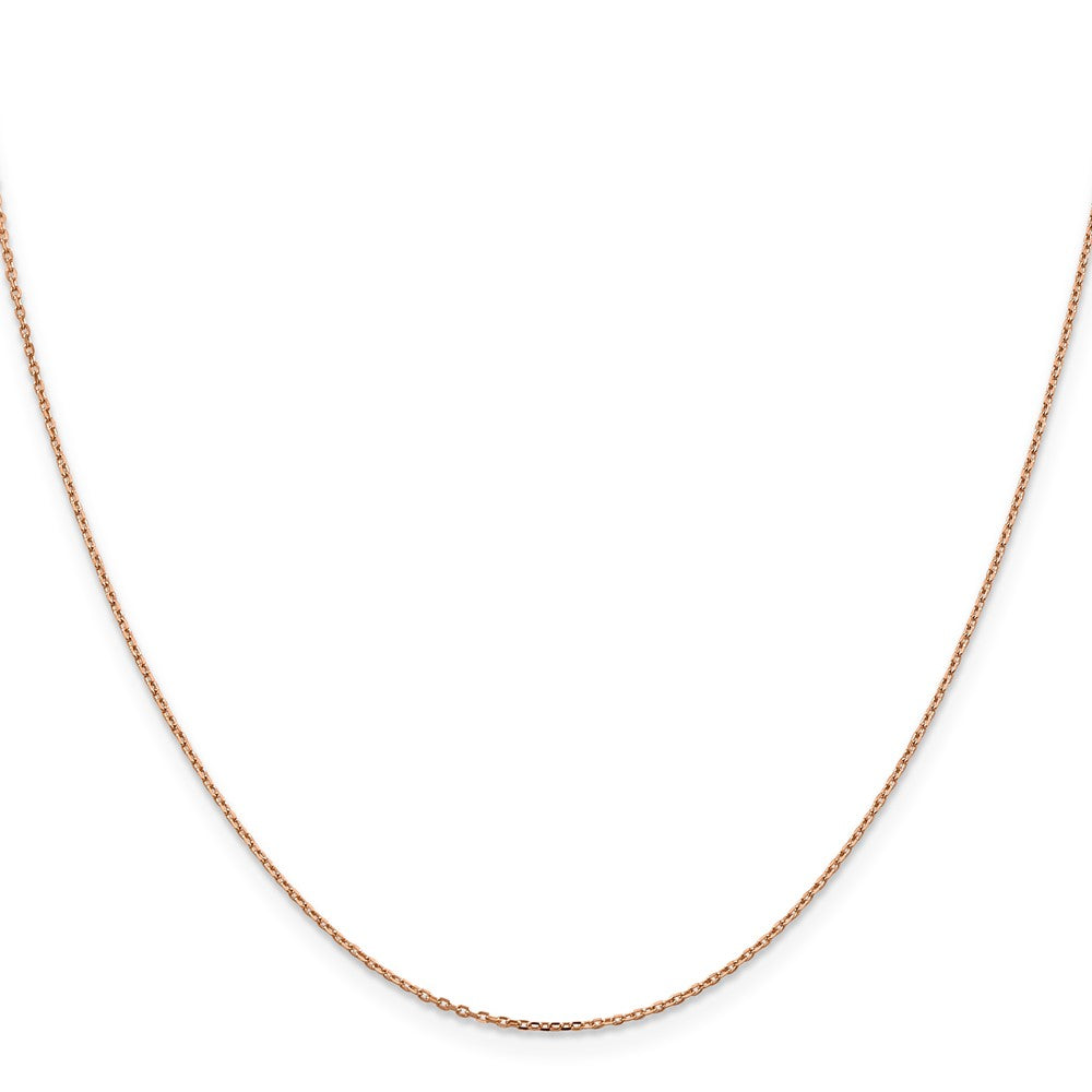 14K Rose Gold 30 inch 1.10mm Diamond-cut Cable with Lobster Clasp Chain