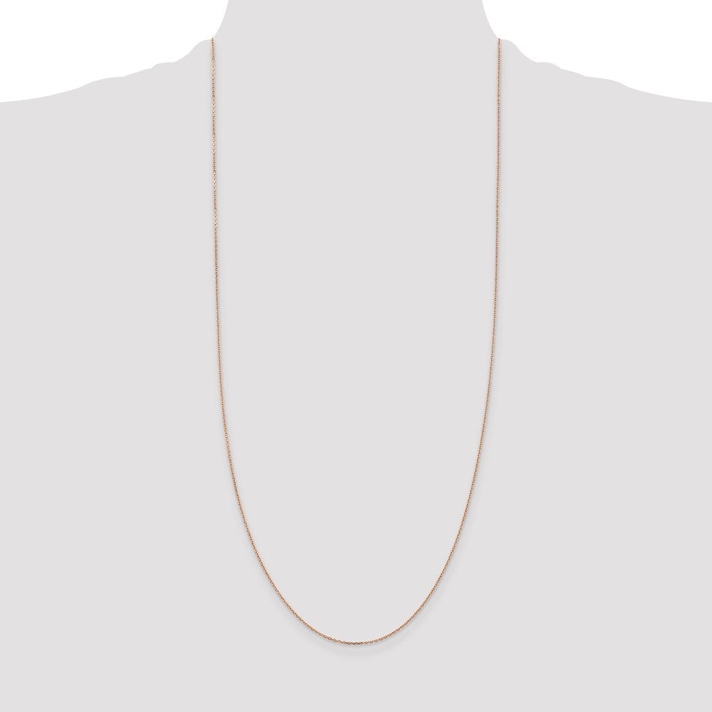 14K Rose Gold 30 inch 1.10mm Diamond-cut Cable with Lobster Clasp Chain