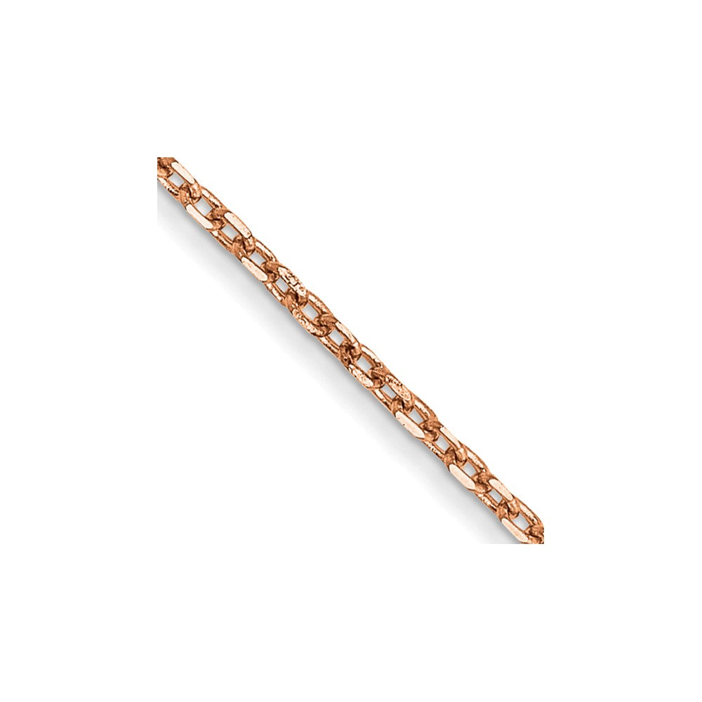 14K Rose Gold 24 inch 1.10mm Diamond-cut Cable with Lobster Clasp Chain