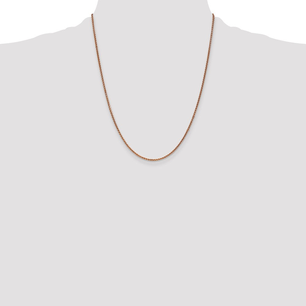 14K Rose Gold 22 inch 1.7mm Diamond-cut Spiga with Lobster Clasp Chain