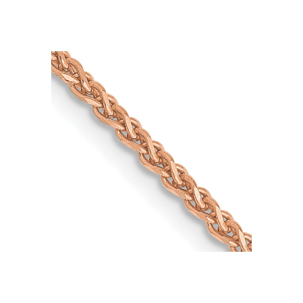 14K Rose Gold 16 inch 1.7mm Diamond-cut Spiga with Lobster Clasp Chain