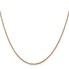 14K Rose Gold 24 inch 1.10mm Ropa with Spring Ring Clasp Chain