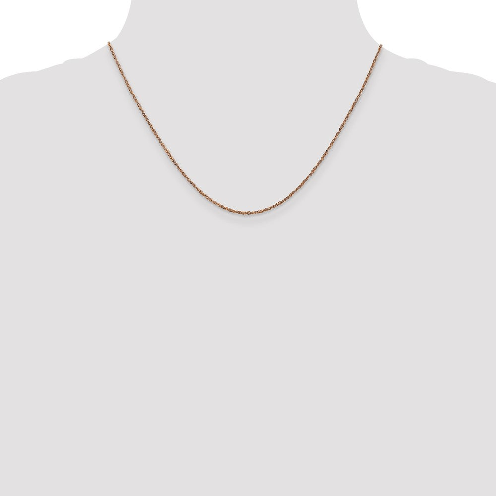 14K Rose Gold 18 inch  1.7mm Ropa with Lobster Clasp Chain