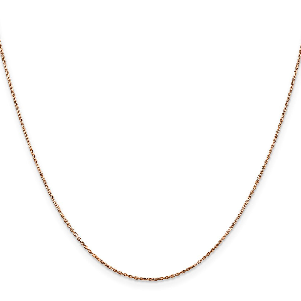 14K Rose Gold 22 inch .8mm Diamond-cut Cable with Lobster Clasp Chain