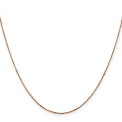 14K Rose Gold 22 inch .8mm Diamond-cut Cable with Lobster Clasp Chain