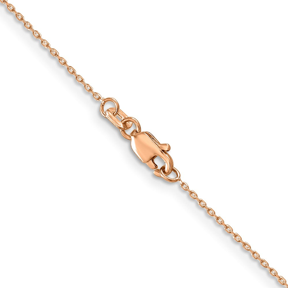 14K Rose Gold 22 inch .8mm Diamond-cut Cable with Lobster Clasp Chain