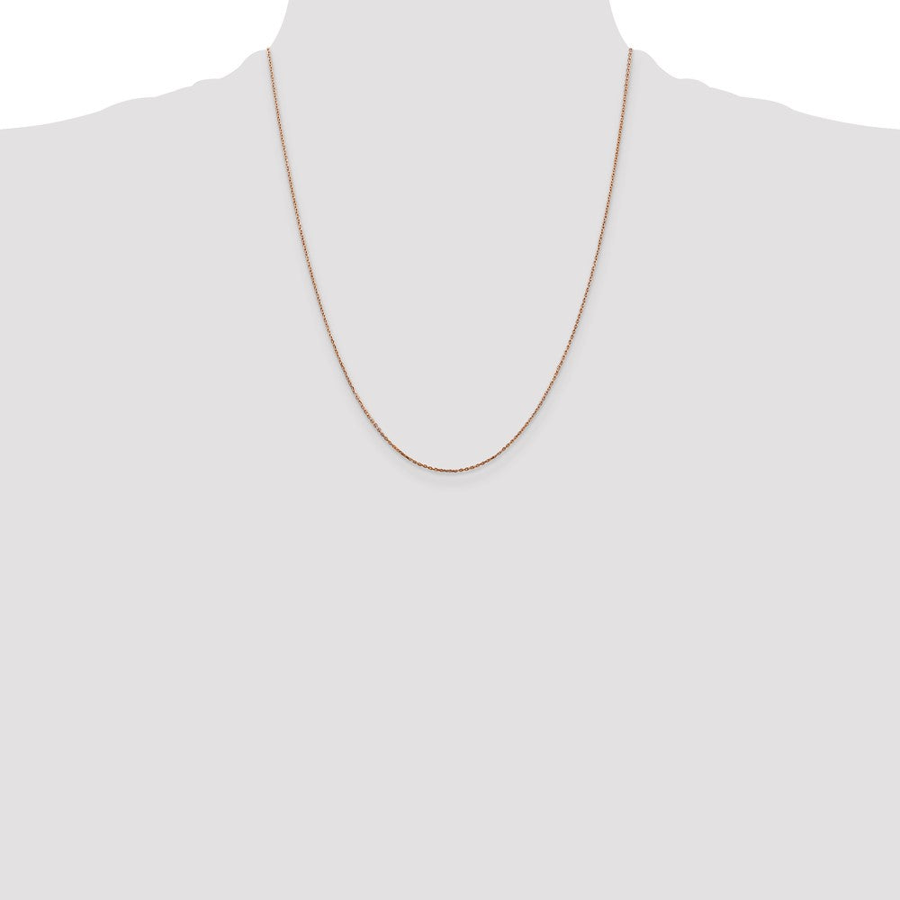 14K Rose Gold 22 inch .8mm Diamond-cut Cable with Lobster Clasp Chain