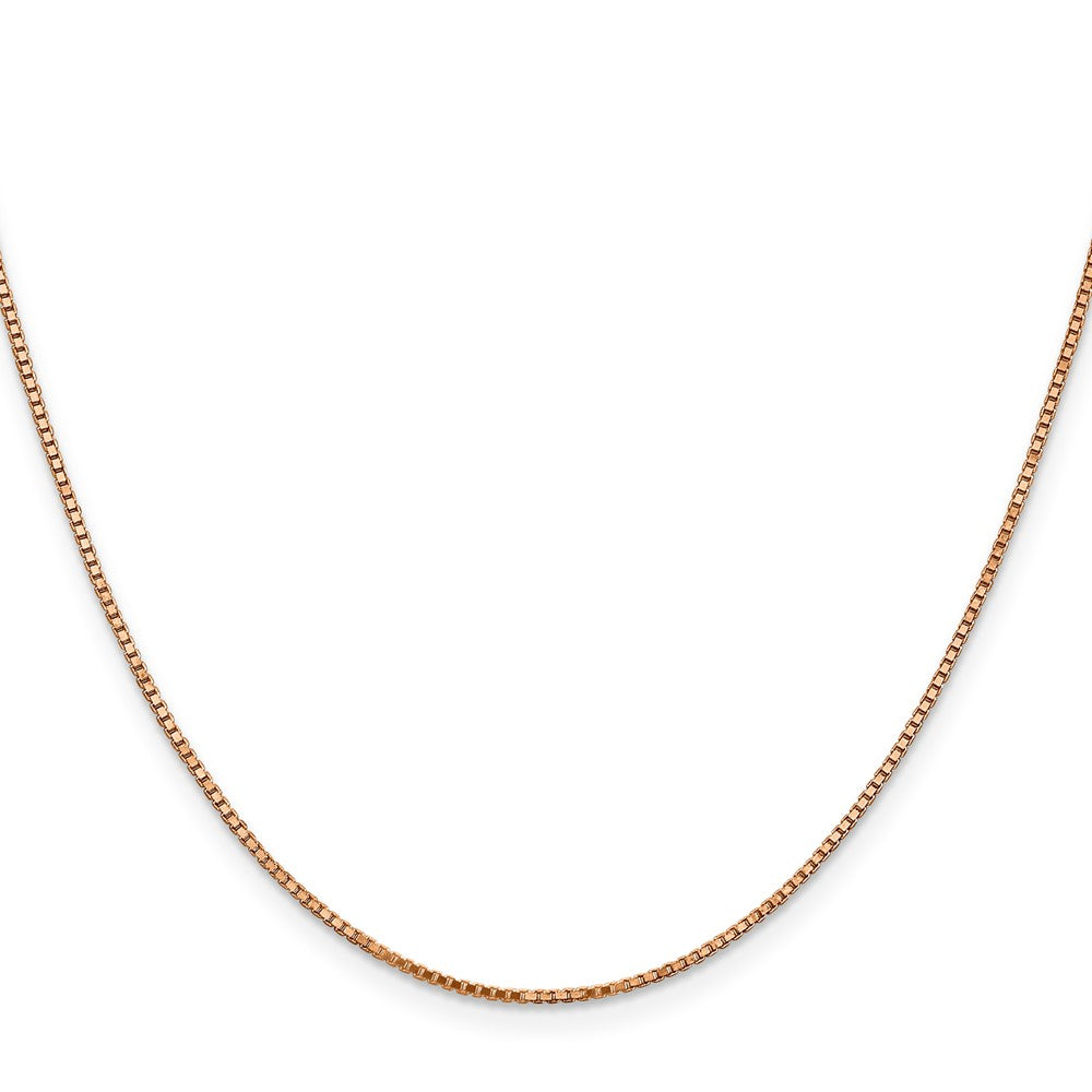 14K Rose Gold 22 inch 1.10mm Box Link with Lobster Clasp Chain