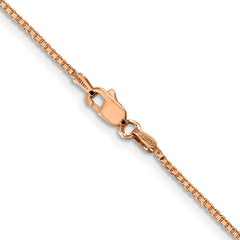 14K Rose Gold 20 inch 1.10mm Box Link with Lobster Clasp Chain