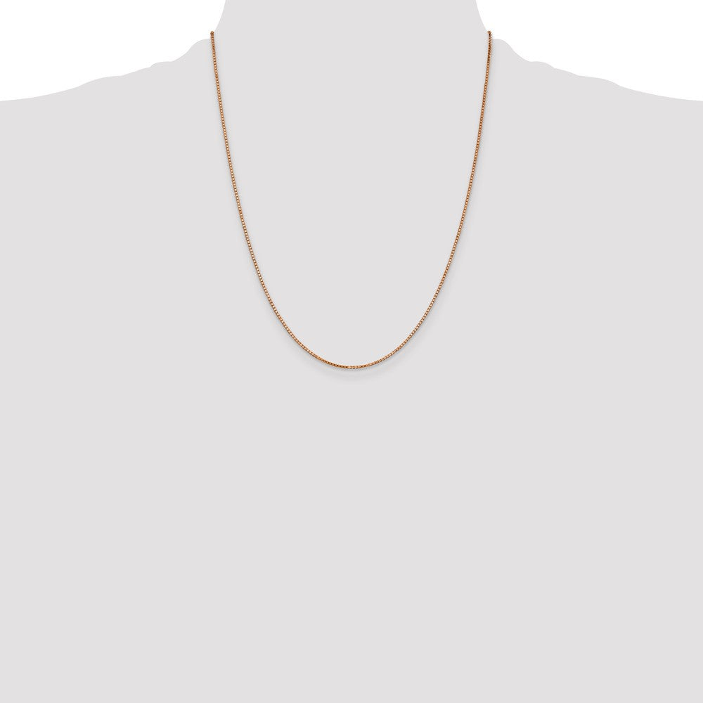 14K Rose Gold 22 inch 1.10mm Box Link with Lobster Clasp Chain