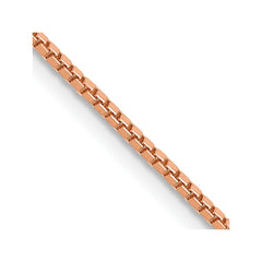 14K Rose Gold 24 inch 1.10mm Box Link with Lobster Clasp Chain