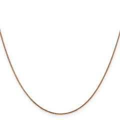 14K Rose Gold 20 inch .85mm Diamond-cut Spiga with Lobster Clasp Chain