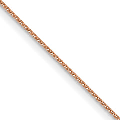 14K Rose Gold 18 inch .85mm Diamond-cut Spiga with Lobster Clasp Chain