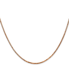 14K Rose Gold 22 inch 1.3mm Box Link with Lobster Clasp Chain